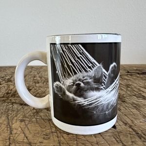 Vintage Cat Hammock Nap David McEnery Coffee Mug 1997 Adorable Collectible